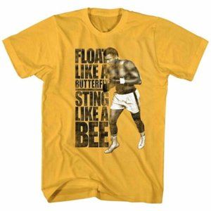 Muhammad  Ali  Float like a butterfly yellow tee shirt